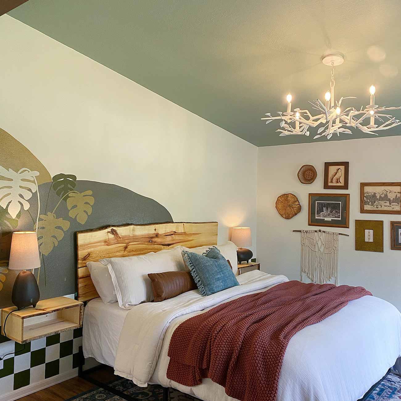 Aubrey Chandelier in bedroom.