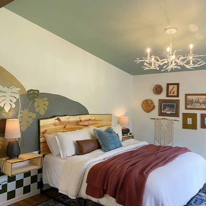 Aubrey Chandelier in bedroom.