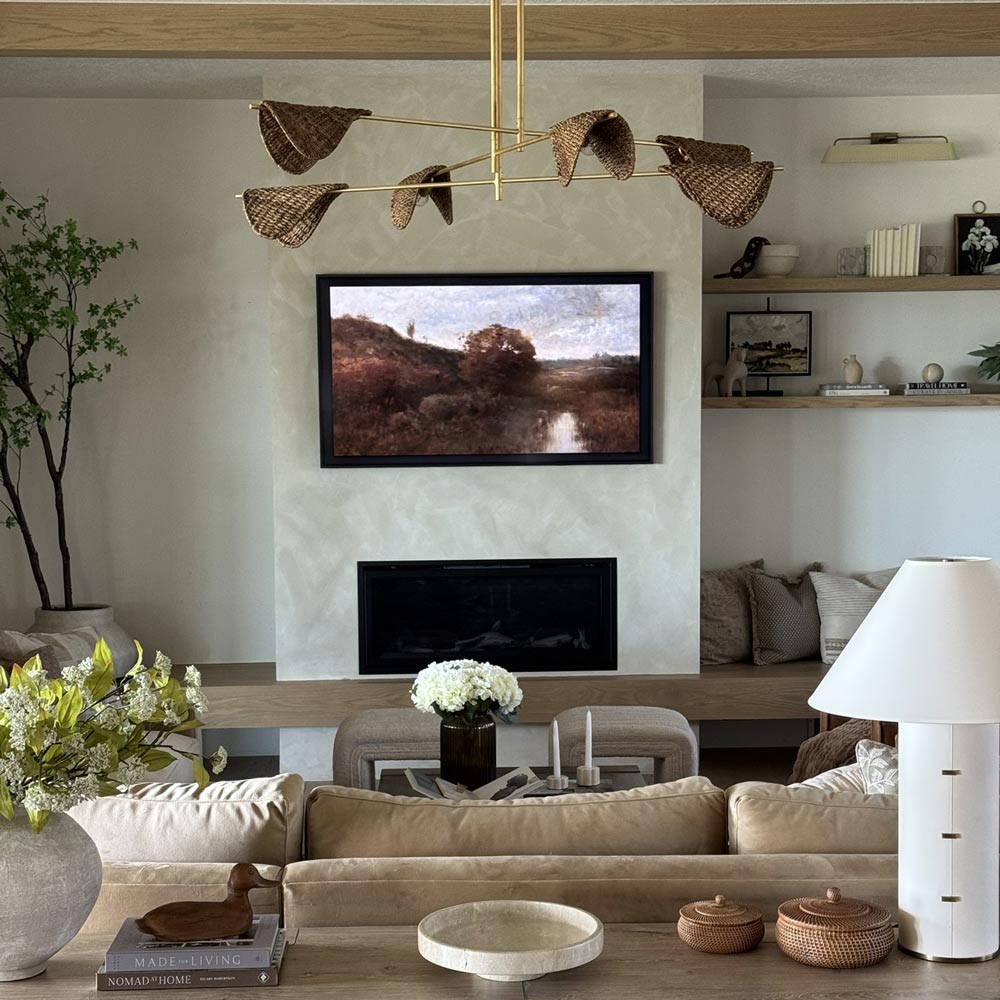 Barnaby Chandelier in living room.