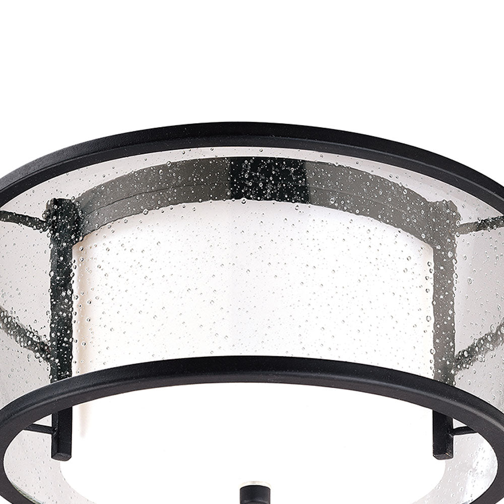 Bennington Outdoor Flush Mount Ceiling Light in Detail.