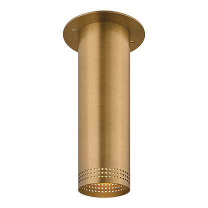 Berg Flush Mount Ceiling Light in Patina Brass (10-Inch).