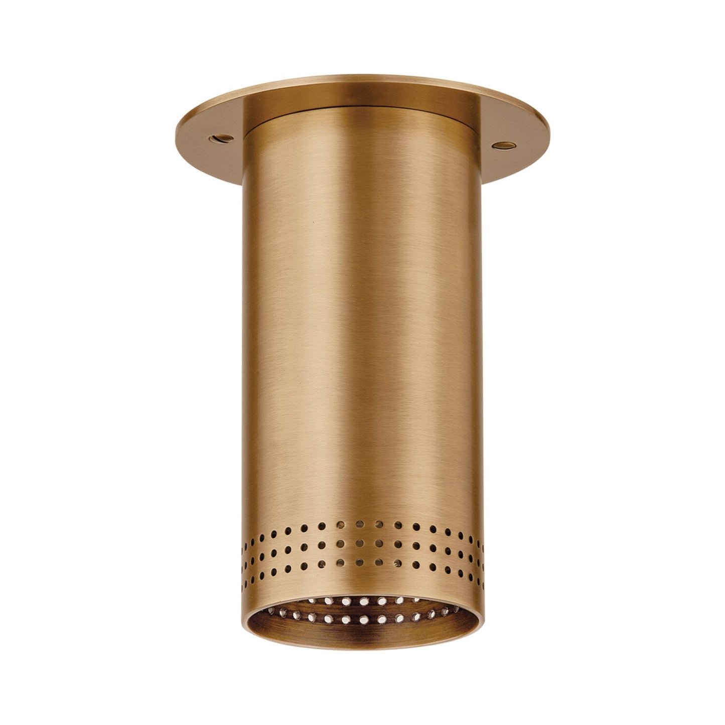 Berg Flush Mount Ceiling Light in Patina Brass.
