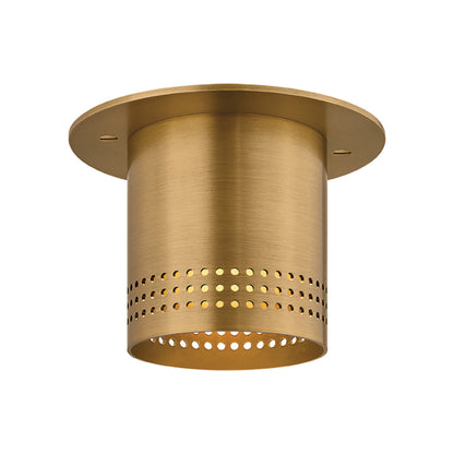 Berg Flush Mount Ceiling Light in Patina Brass (3.25-Inch).
