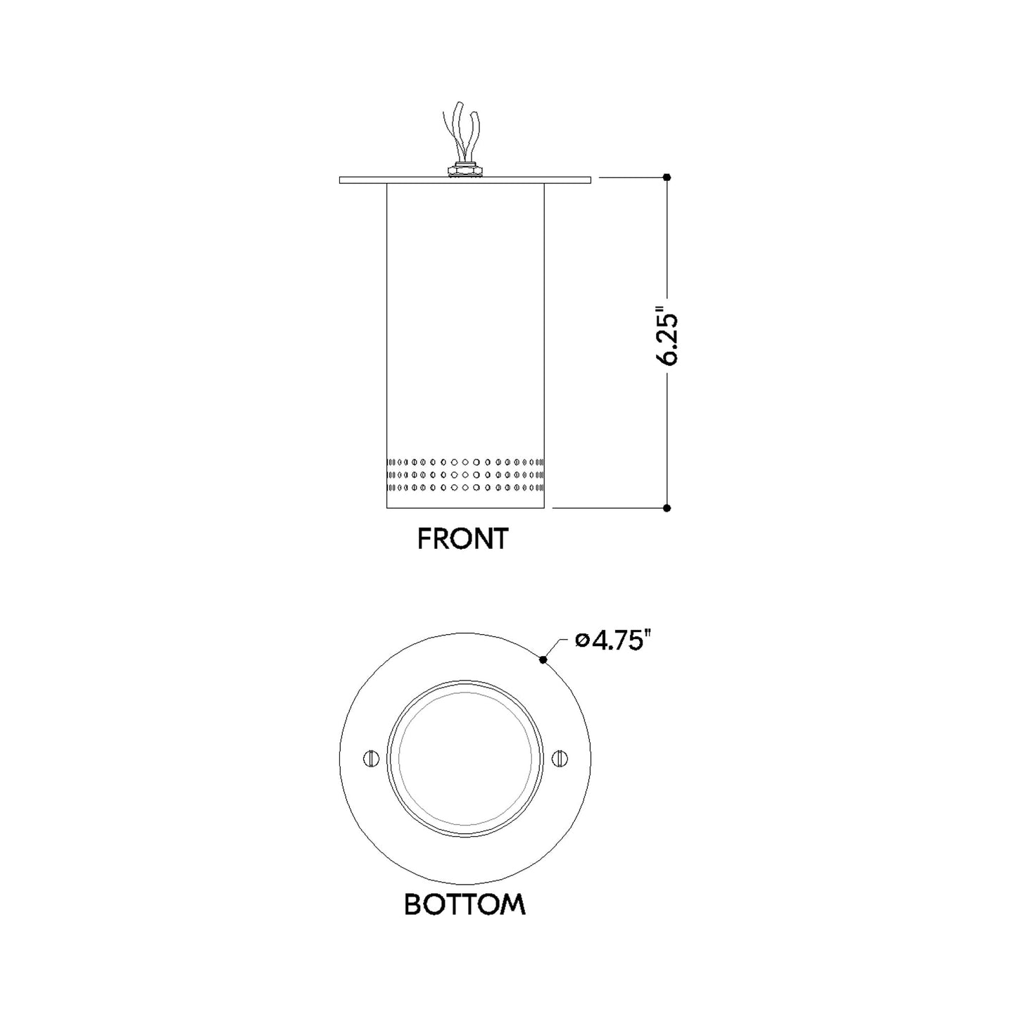 Berg Flush Mount Ceiling Light - line drawing.