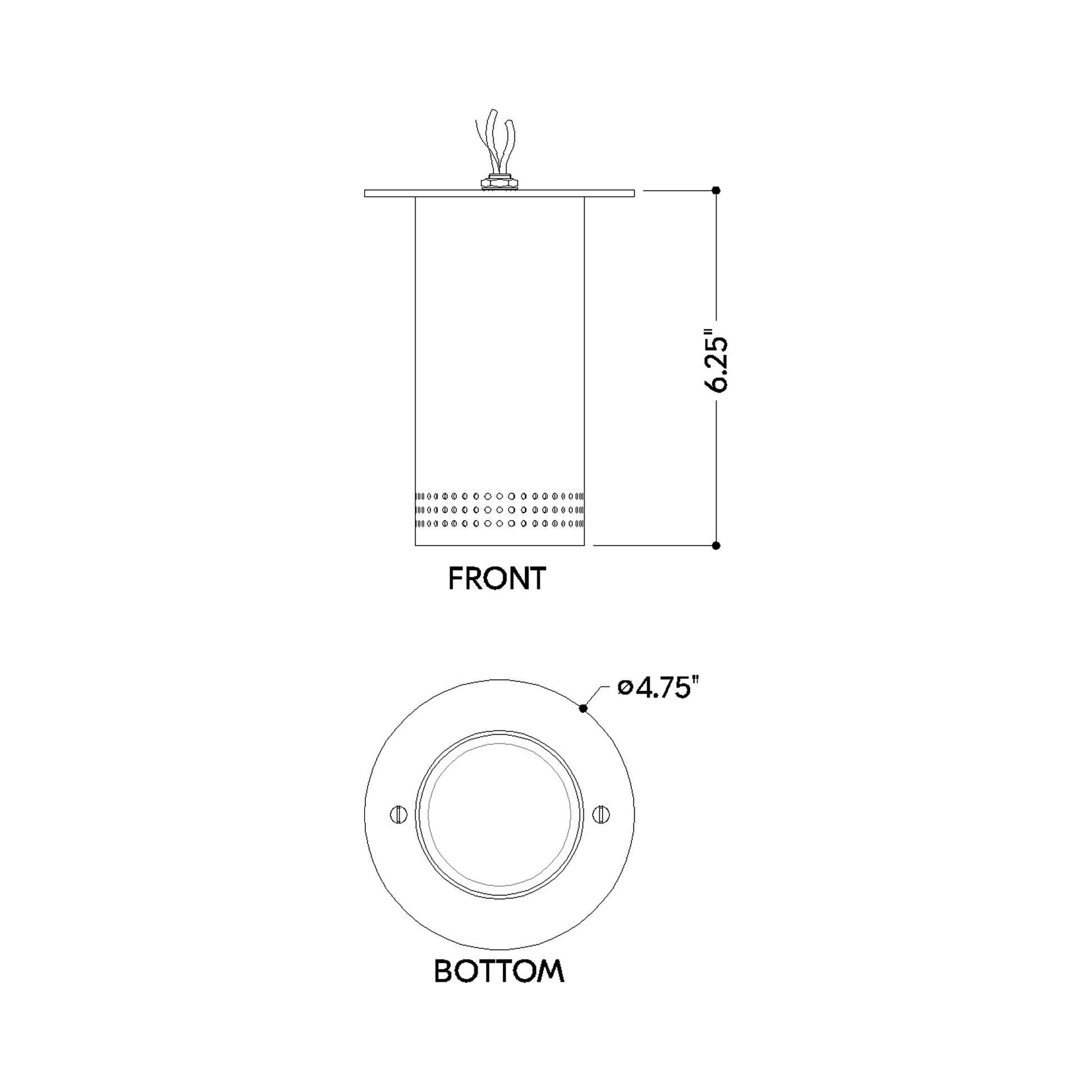 Berg Flush Mount Ceiling Light - line drawing.