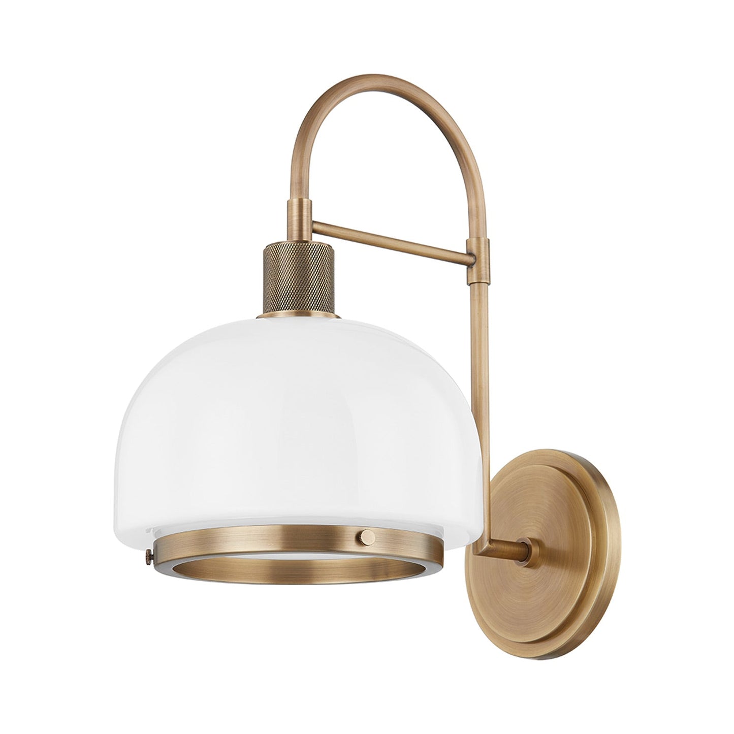 Bradbury Wall Light in Patina Brass.