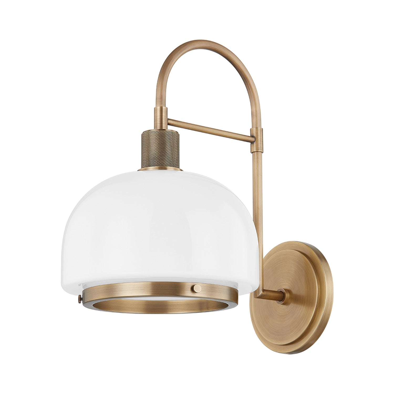 Bradbury Wall Light in Patina Brass.