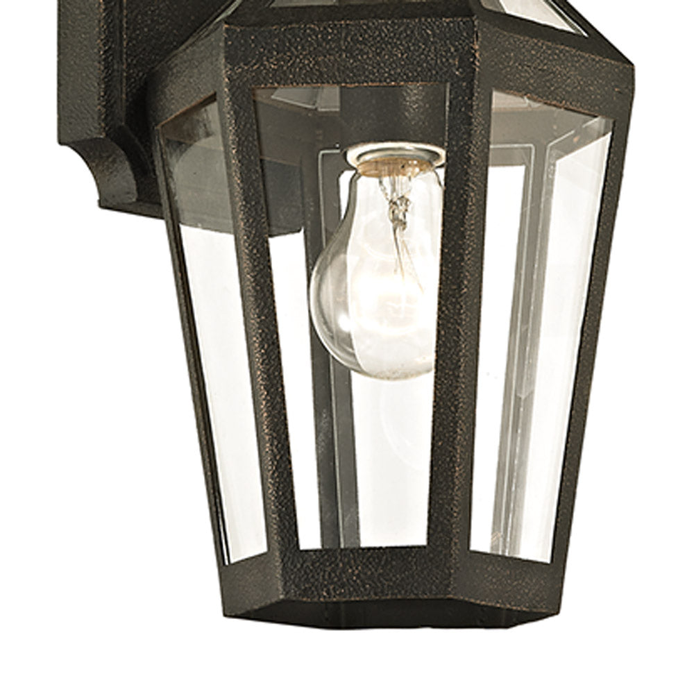 Calabasas Outdoor Clear Wall Light in Detail.
