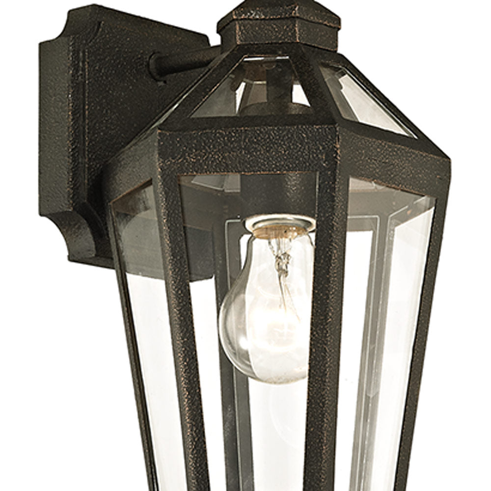 Calabasas Outdoor Clear Wall Light in Detail.