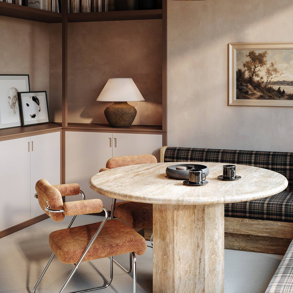 Calabria LED Rechargeable Table Lamp in living room.