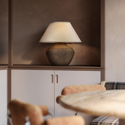 Calabria LED Rechargeable Table Lamp in living room.