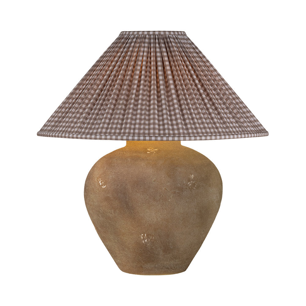 Calabria PTL1009 Table Lamp in Gingham Brown.