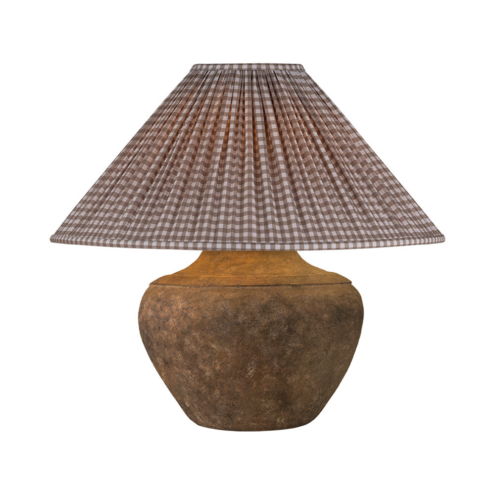 Calabria PTL1010 Table Lamp in Gingham Brown.