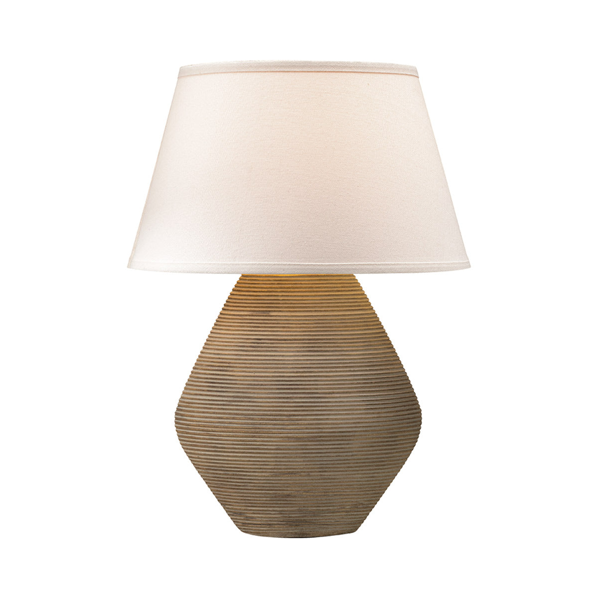 Calabria PTL1011 Table Lamp in Off White Linen.