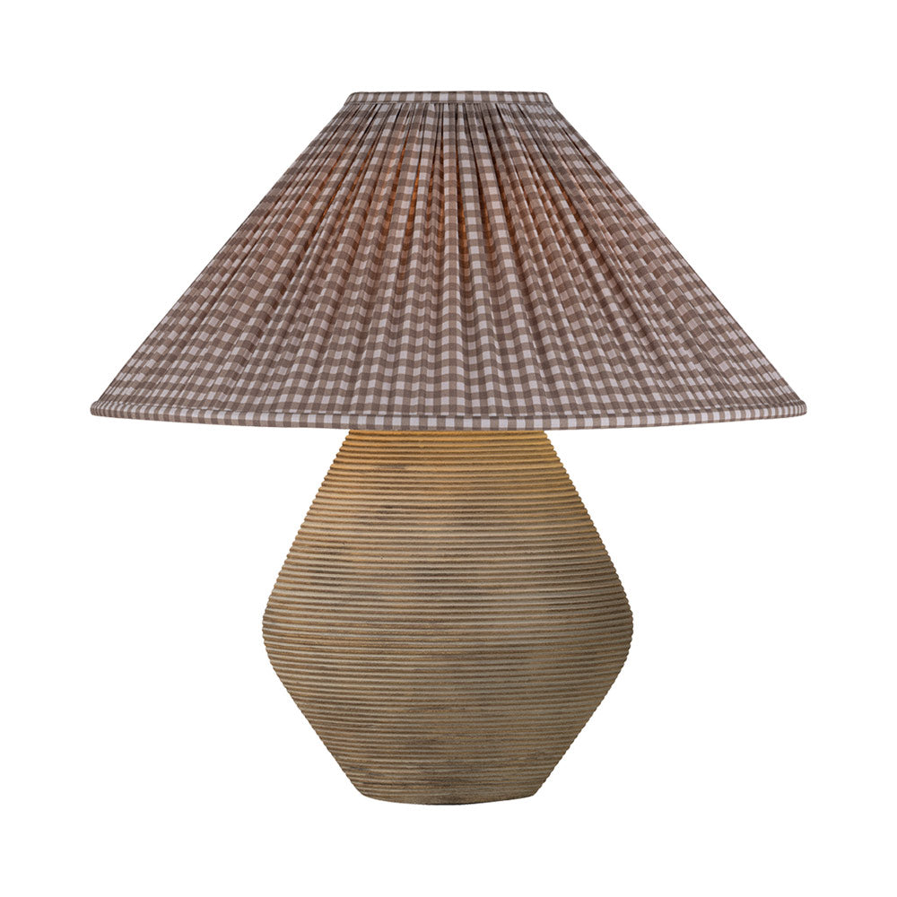 Calabria PTL1011 Table Lamp in Gingham Brown.
