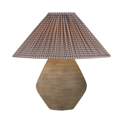 Calabria PTL1011 Table Lamp in Gingham Brown.