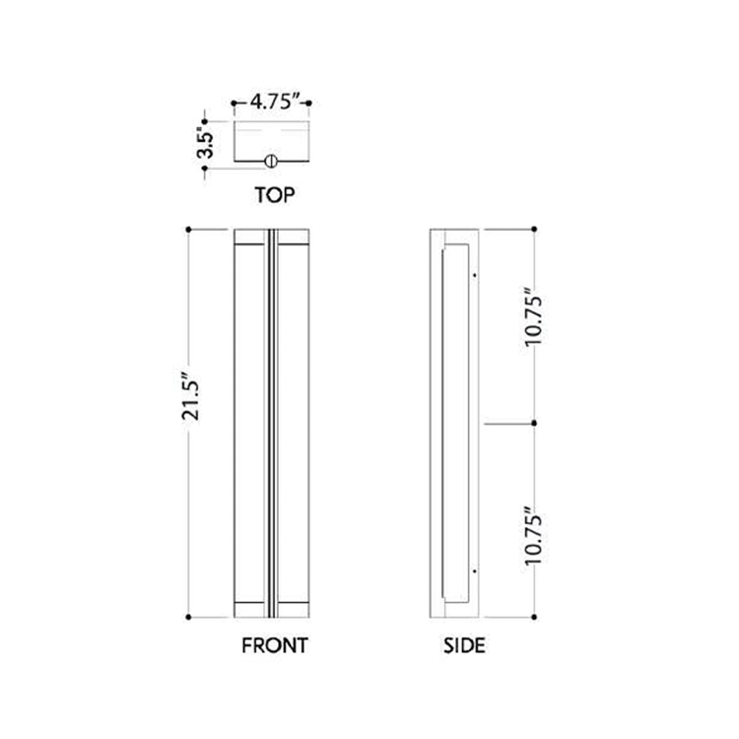 Calla Outdoor LED Wall Light - line drawing.