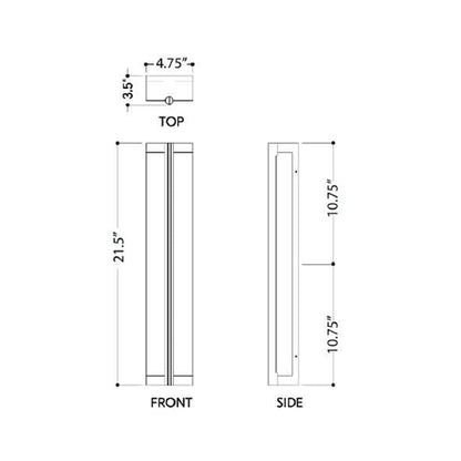 Calla Outdoor LED Wall Light - line drawing.