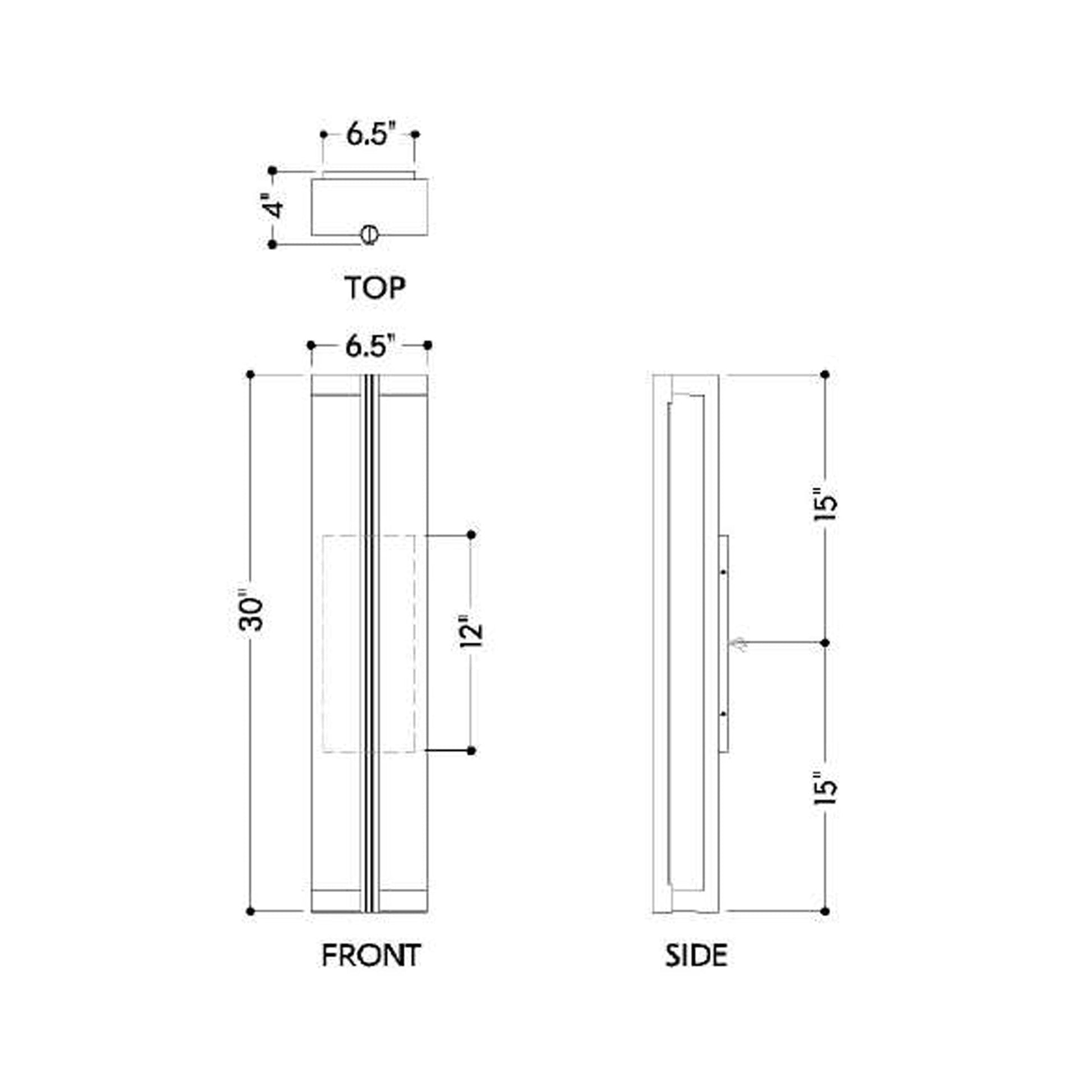 Calla Outdoor LED Wall Light - line drawing.