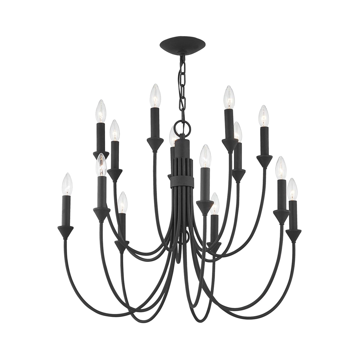 Cate Chandelier in Forged Iron (14-Light).