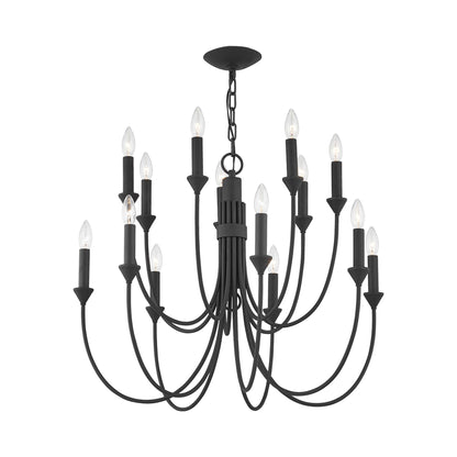 Cate Chandelier in Forged Iron (14-Light).