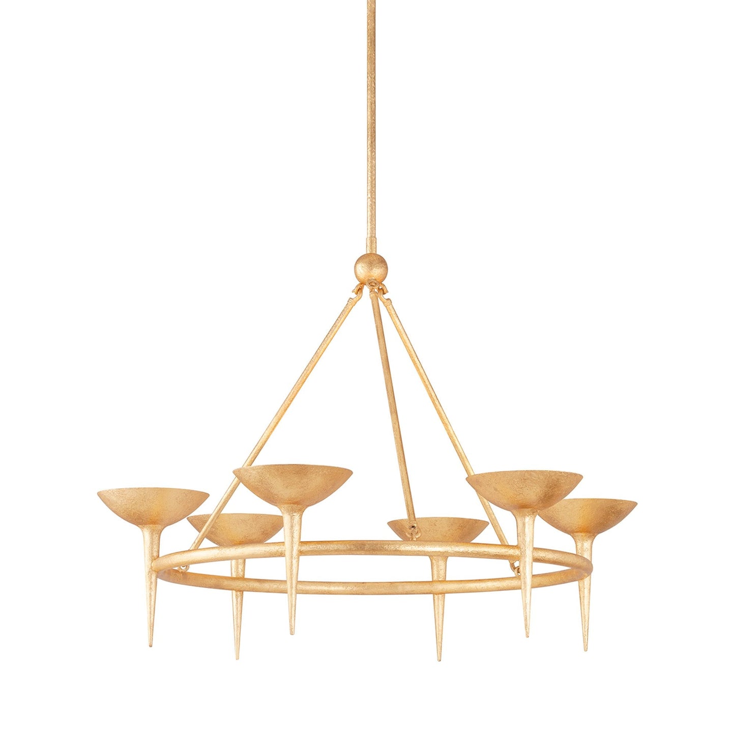Cecilia Chandelier in Vintage Gold Leaf (6-Light).