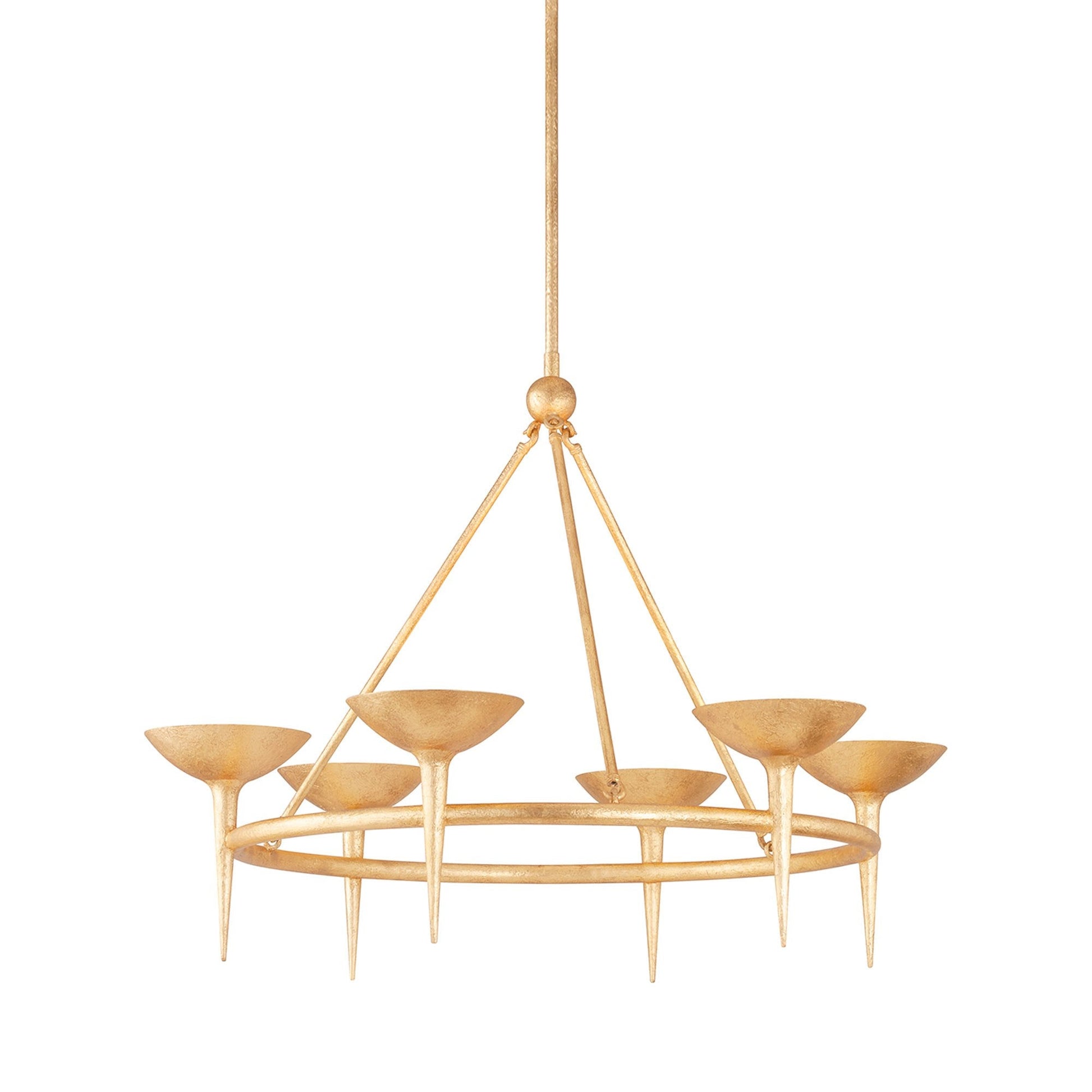 Cecilia Chandelier in Vintage Gold Leaf (6-Light).