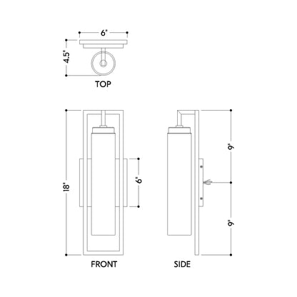 Chester Outdoor Wall Light - line drawing.