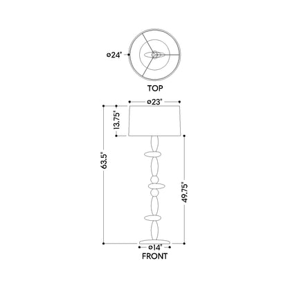 Cullen Floor Lamp - line drawing.