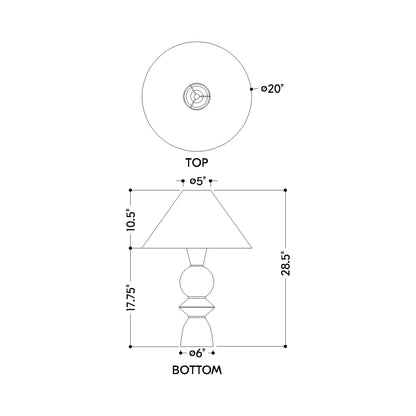 Cyrah Table Lamp - line drawing.