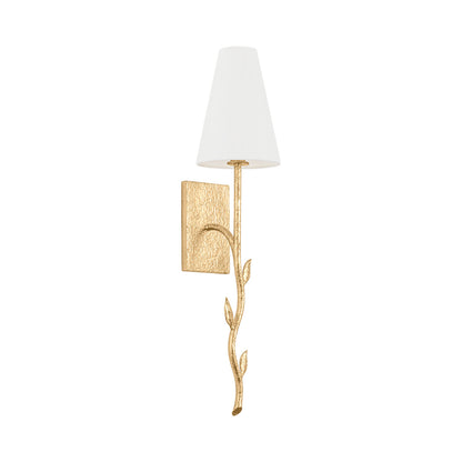 Elwyn Wall Light in Vintage Gold Leaf.