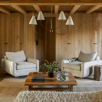 Evermore Linear Chandelier in living room.