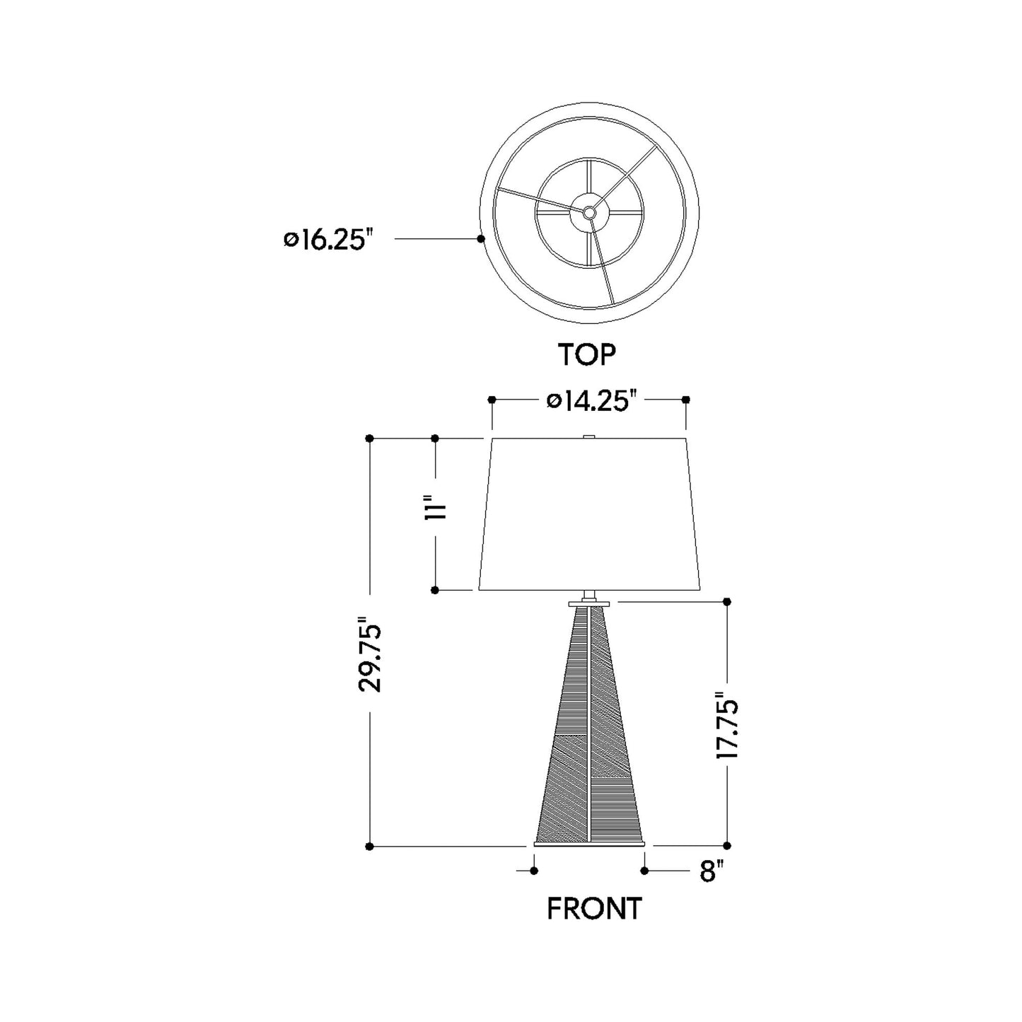 Finn Table Lamp - line drawing.