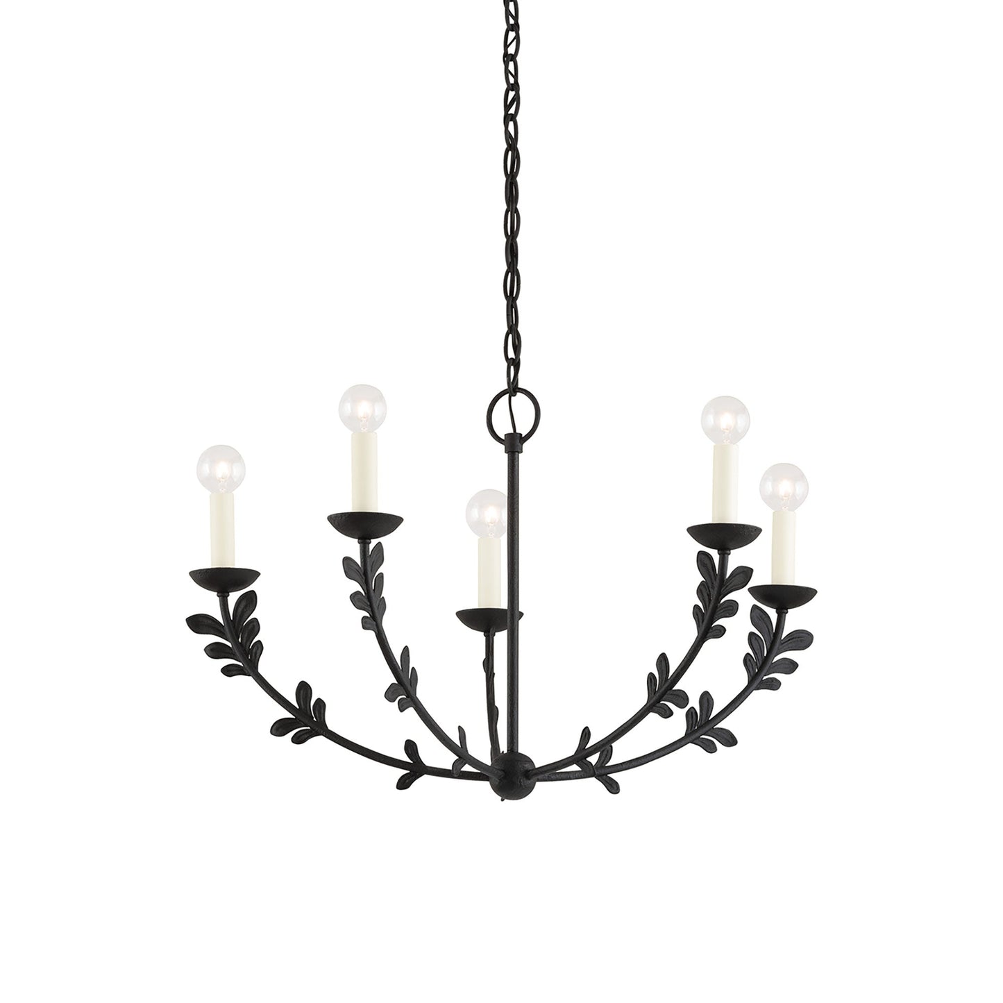 Florian Chandelier in Black Iron (5-Light).