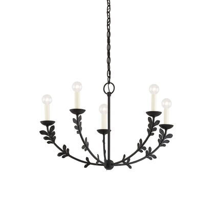 Florian Chandelier in Black Iron (5-Light).
