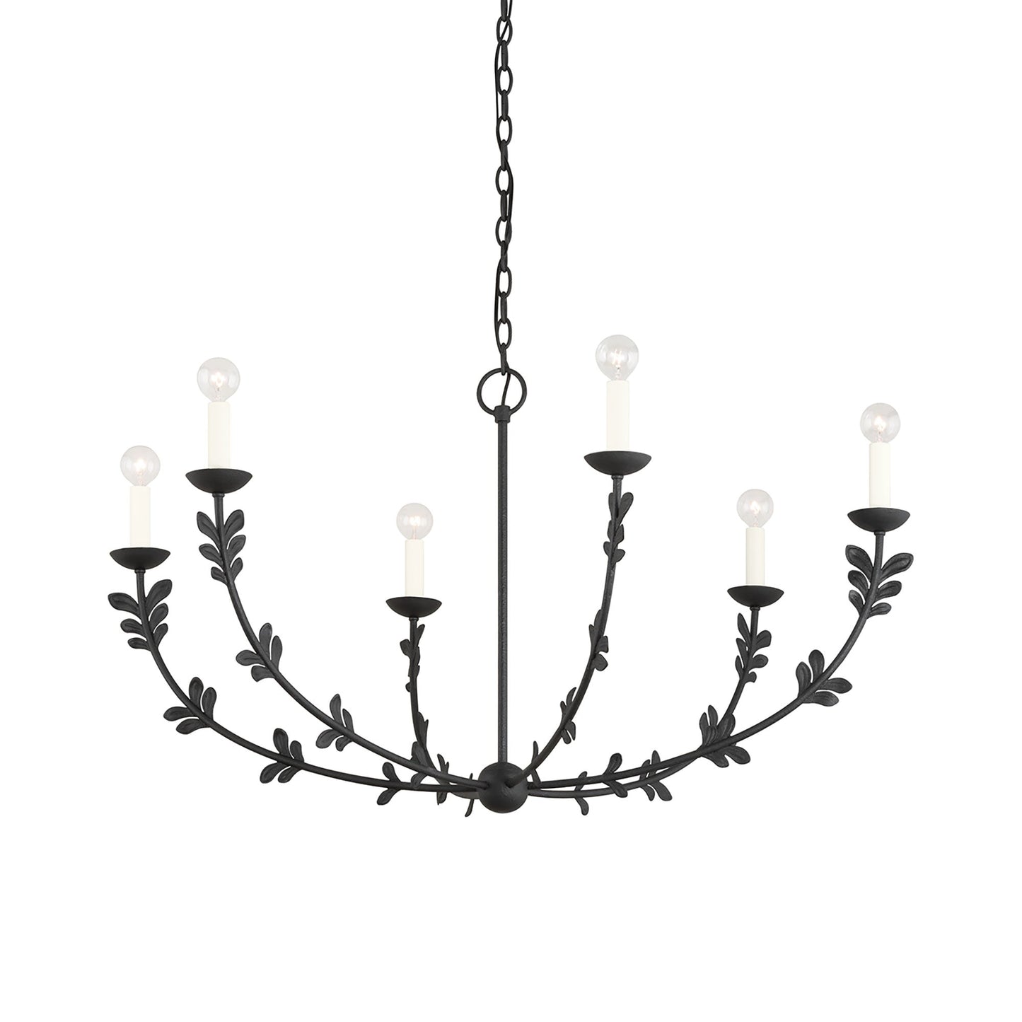 Florian Chandelier in Black Iron (6-Light).