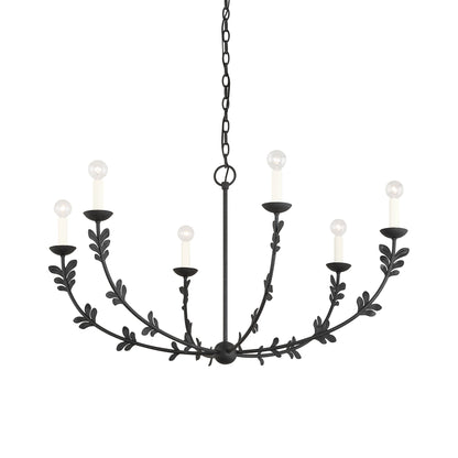 Florian Chandelier in Black Iron (6-Light).
