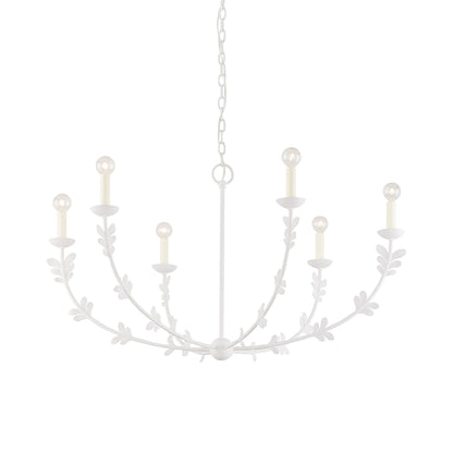 Florian Chandelier in Gesso White (6-Light).
