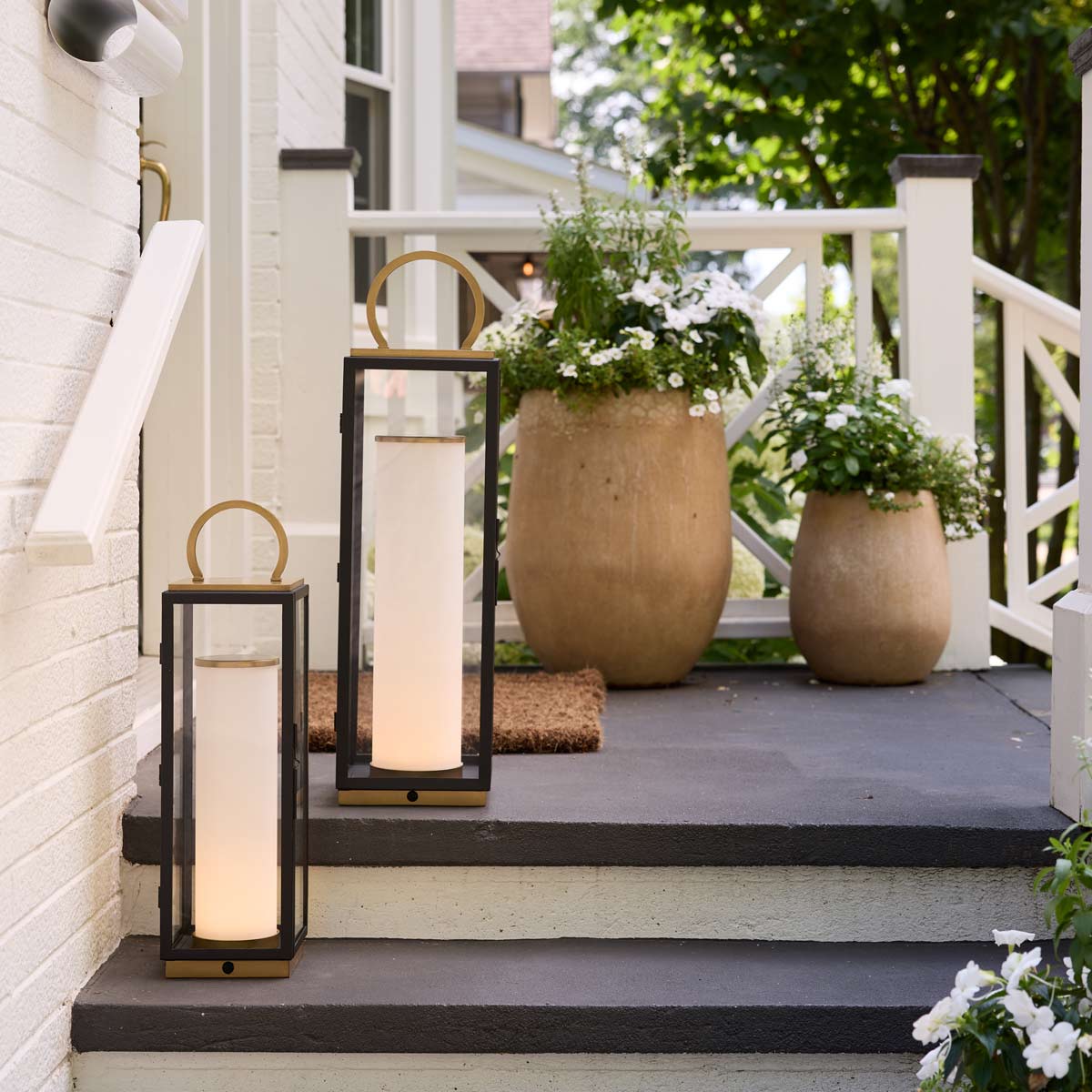 Gareth Outdoor LED Table Lamp in Outside Area.