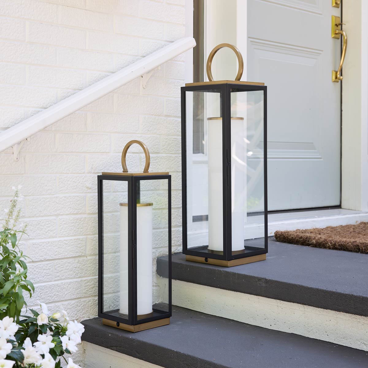 Gareth Outdoor LED Table Lamp in Outside Area.