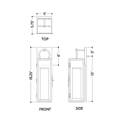 Gareth Outdoor LED Wall Light - line drawing.