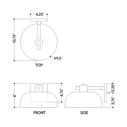 Gomez Wall Light - line drawing.