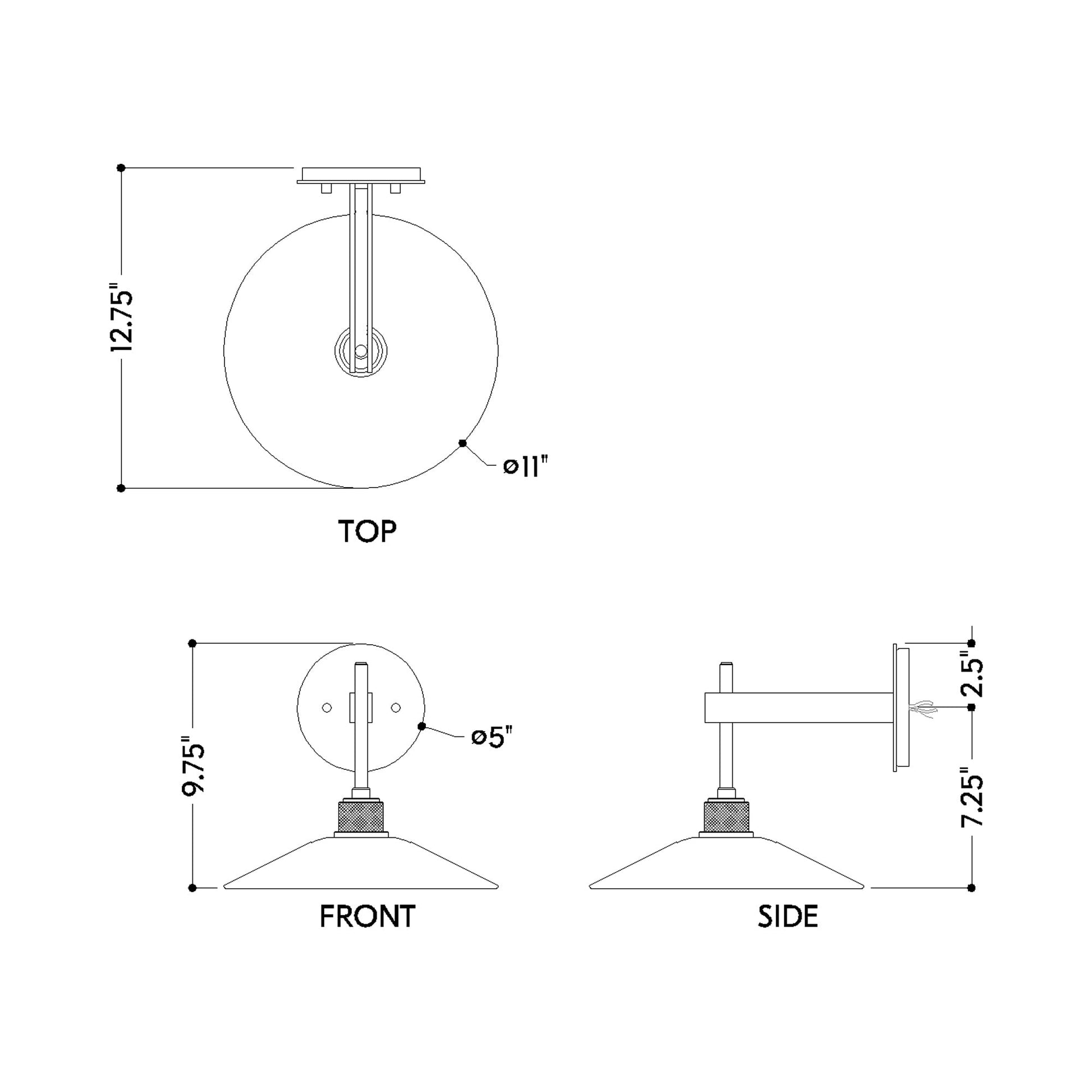 Harac Outdoor LED Wall Light - line drawing.