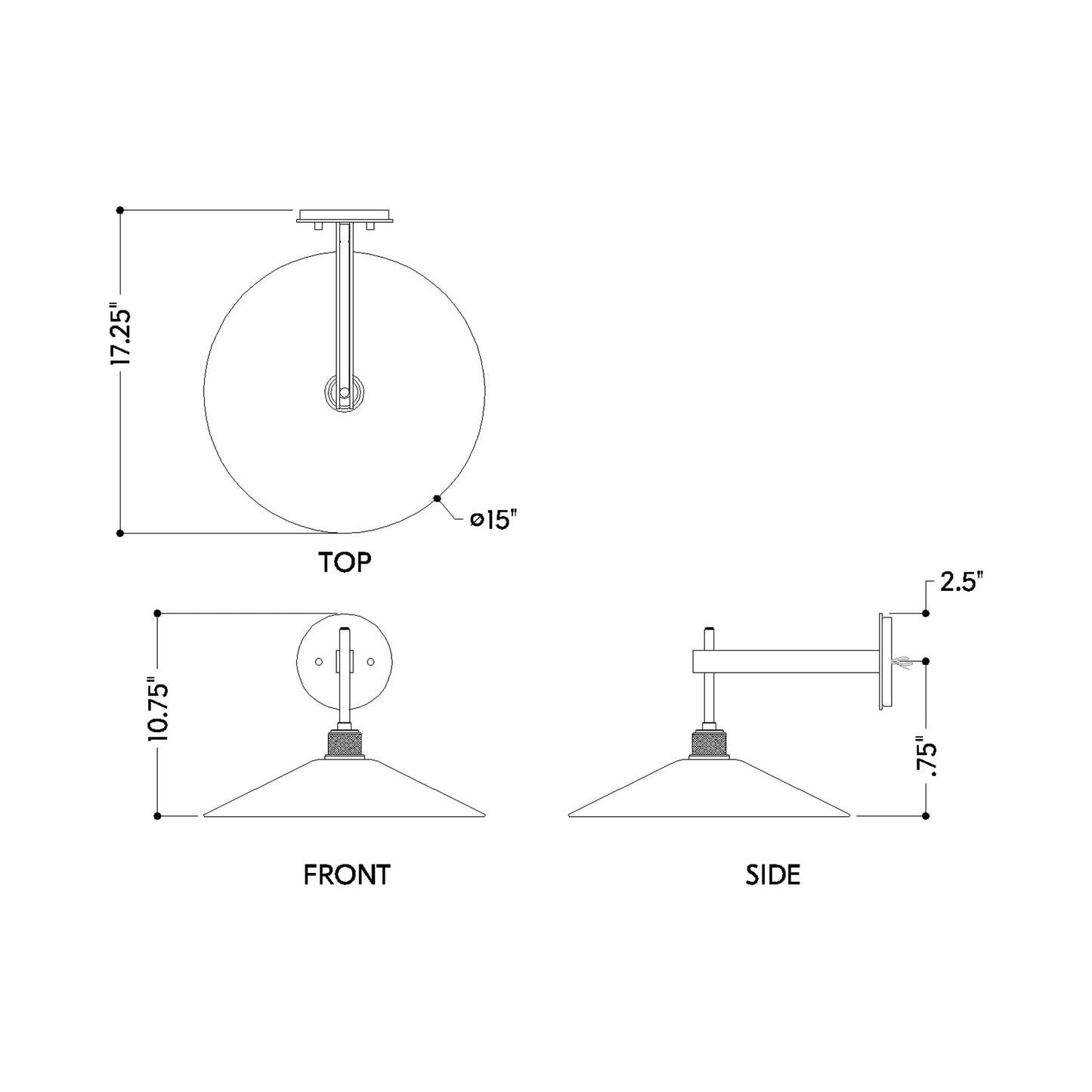 Harac Outdoor LED Wall Light - line drawing.