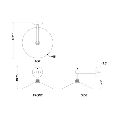 Harac Outdoor LED Wall Light - line drawing.