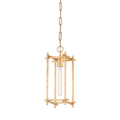 Huck Rectangular Pendant Light in Vintage Gold Leaf.