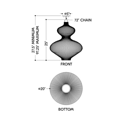 Irvine Pendant Light - line drawing.