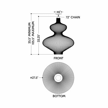 Irvine Pendant Light - line drawing.