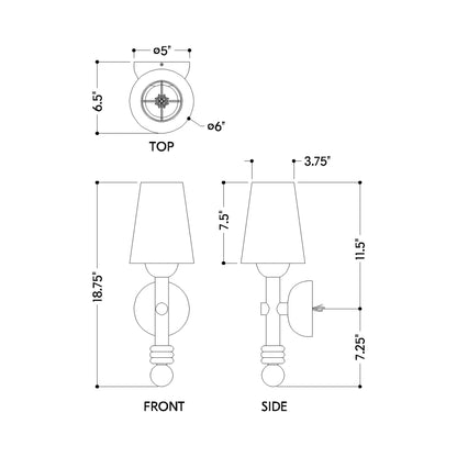 Iver Wall Light - line drawing.