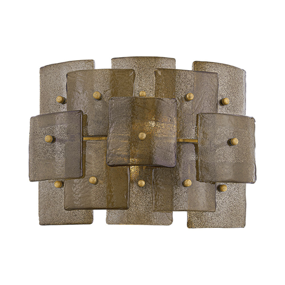 Jacik Wall Light in Patina Gold Leaf.